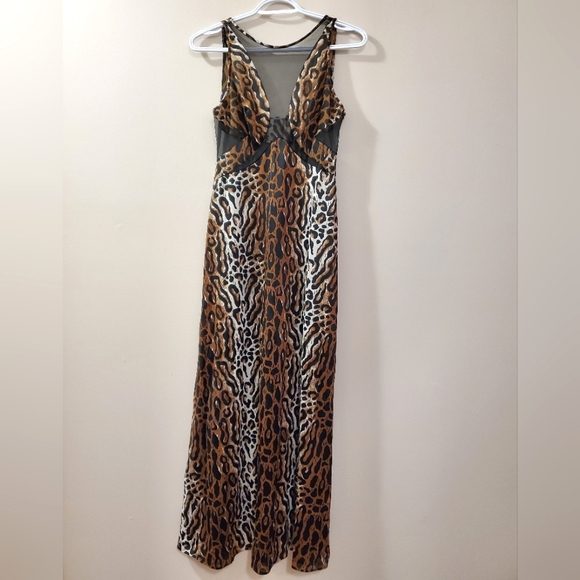 Vintage Linda Lingerie - Sexy sheer cutout panel leopard print negligee - Size S - Picture 2 of 7